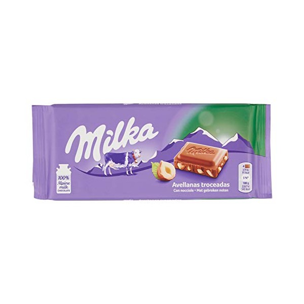 Milka Milk Chocolate with Chopped Hazelnuts (HASELNUSS), 3.52-Ounce Bars (Pack of 20)