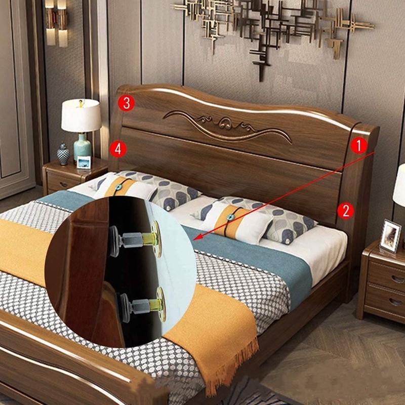 Tiardey 4 Pcs Bed Frame Anti-Shake Tool Bedside Stoppers Adjustable