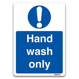 stika.co Wash only Sticker - Kitchen Safety Signs by (Hand Wash Only)