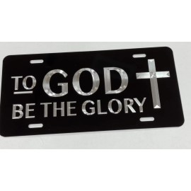 Diamond Etched Products To God be the Glory Christian Car Tag Diamond Etched Engraved License Plate