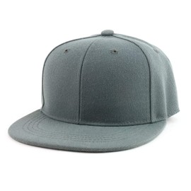 Trendy Apparel Shop Infant to Youth - Gorra de Visera Plana estructurada Lisa, Gris Oscuro, Juventud