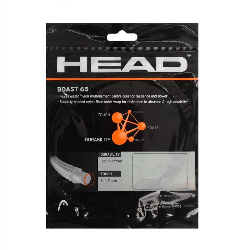 Head Boast 65 Badminton Racquet Nylon String, Yellow, 10 m