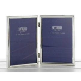 Joe Davis Silver Double Portrait Photo Picture Frame. Ideal for Birthdays, Christmas, Anniversary and Mothers Day Picture Gift