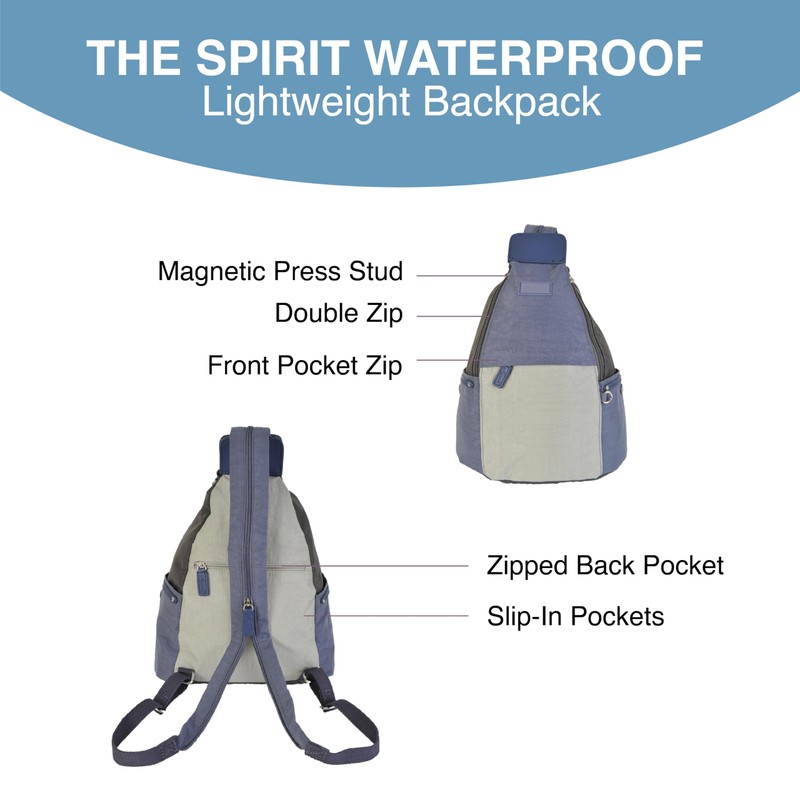 Spirit - Nylon Waterproof Backpack - Lightweight Rucksack with Multiple