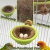 2-in-1 Bird Nest & Perch Set with 4 Hanging Food