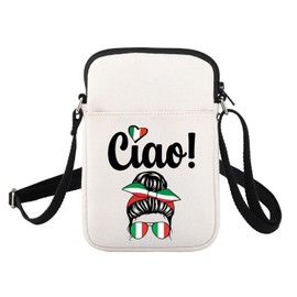 FUSTMW Italy Crossbody Bag Gifts for A Trip to Italy Gifts for Women Ciao Wallet Purse with Shoulder Strap Cell Phone Purse, Ciao Crossbody Bag
