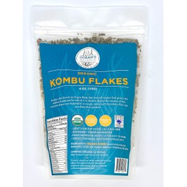 Ocean’s Balance Organic Kombu Flakes - Maine Coast Seaweed - Atlantic Ocean Sea Vegetables, Perfect for Keto Diet, Paleo Diet, Vegetarian Lifestyle or Vegan Diet - Gluten Free - 4oz Bag
