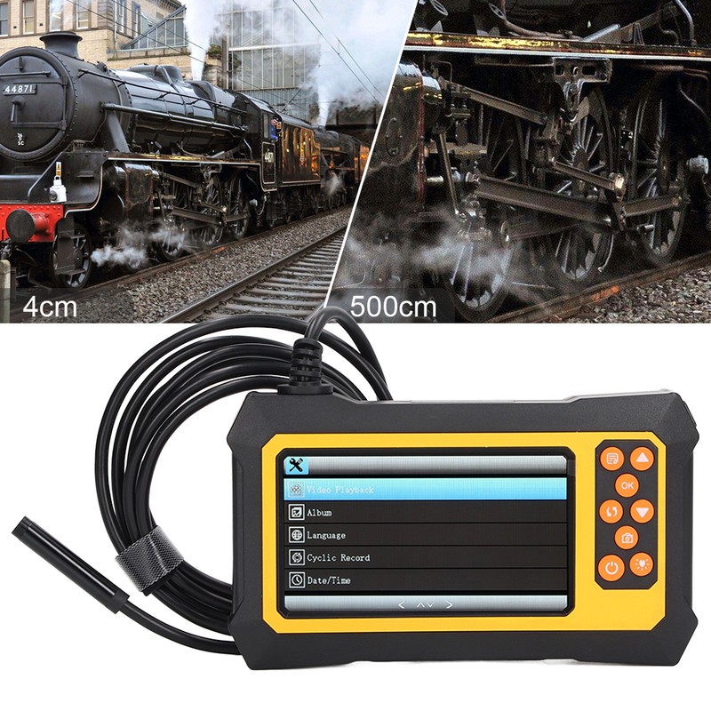 Endoscope 8mm Lens 4.3in LCD Screen Borescope Camera IP67 Waterproof
