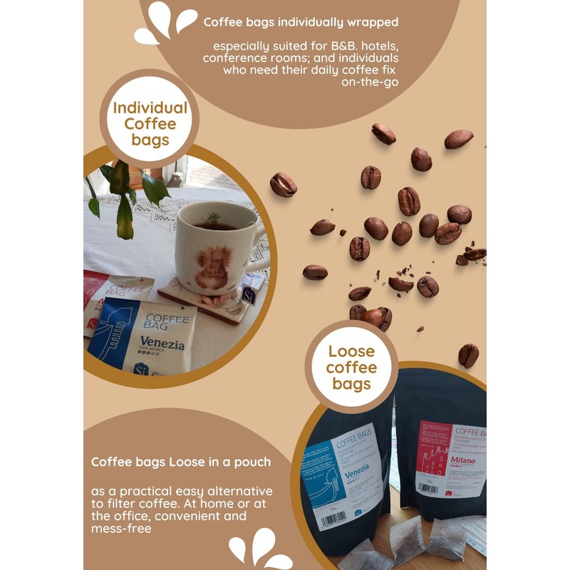 Si Sogno MILANO fresh ground coffee bags, premium Italian blend,