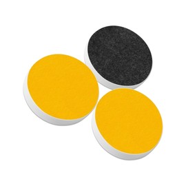 platino24 Acoustic Panels 3 Elements Colour Circle Diameter 40 cm Sun Yellow + Anthracite I Sound Absorber Made of Basotect G+ with Acoustic Felt I Sound Insulation Wall and Ceiling I Acoustic