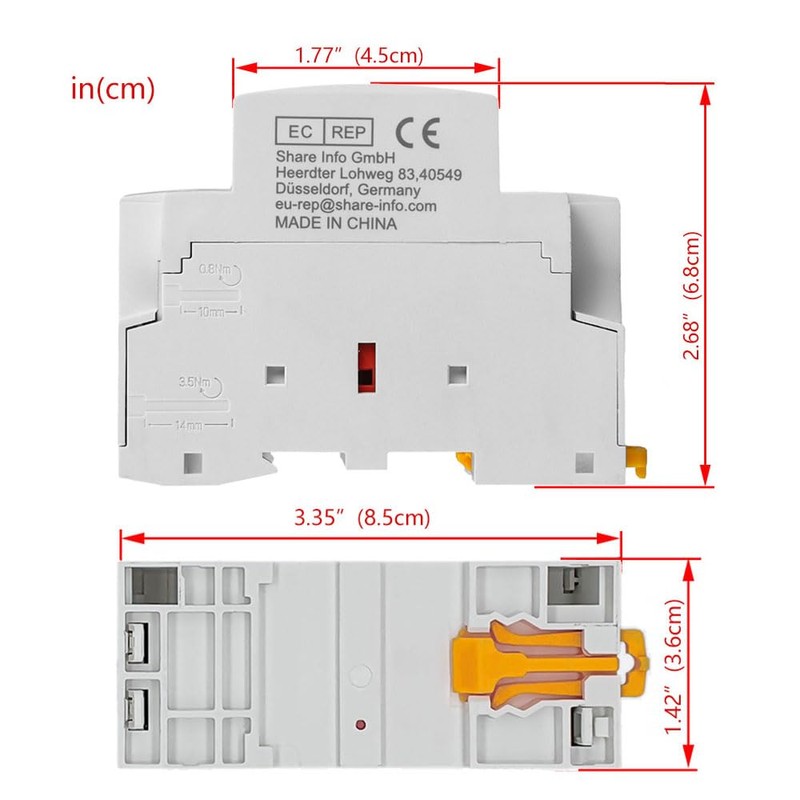 Hofwgele HCH8s-63 Household AC Contactor 63A 2 Pole Two Normally