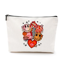 Team Gifts Basketball Gifts Basketball Stuff Cosmetic Bags for Women Makeup Bag, Christmas Birthday Friendship Gifts for Sport Lovers Coach Team Trainer Leader Travel Toiletry Bag Skin Care Bag