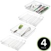 mDesign Plastic Adjustable/Expandable Divided Drawer Storage Organizer with 4 Compartments
