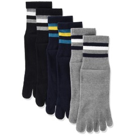 Iyashi Men's 5 Toe Socks, Refreshing! 5 Toe Socks, Sandwich Switch Border