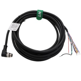 Hangton GPIO Power Cable M12 A-Coded 12 Pin Connector 90 Degree to Flying Leads for Kathrein RRU 4000 ARU 8500 RFID Code Reader, Machine Vision Encoder Actuator Sensor Automation 1 m