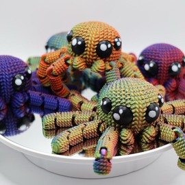 Articulated Crochet Spider - Color: Iridescent (multiple shiny colors)