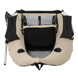 CRYBY Inflatable Fishing Boat, Outdoor Fishing Raft Boat Set Inflatable Kayak with Hand Air Pump, 286.6lbs Capacity Portable Fishing Boat Inflatable Fishing Pontoon Boat for Lakes and Rivers (Khaki)