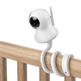 HOLACA Baby Monitor Holder Compatible with BURNNOVE SM35PTZ and Most Other Baby Monitors, Holder for Attaching to Cot Shelves or Furniture (White)