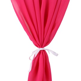Time to Sparkle 1PC 10FT Chiffon Table Runner Wedding Decor 28x120 inches Gauze Table Runner Rustic Sheer Table Decor for Romantic Bridal Shower Baby Shower Birthday Party Hot Pink