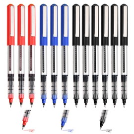 Vesaneae 12 Pack Black Gel Pens,0.5mm Liquid Ink Quick-Drying Ballpoint Pens,Liquid Ink Rollerball Pen,Liquid Ink Pens Gel Ink Pens,Quick-Drying Ink Rolling Ball Pens,for School&Office Supplies