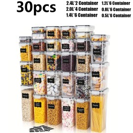 Moisture proof sealed food storage container set bisphenol A free plastic food storage box stackable sealed cancolor: Transparent, capacity: 30pcs