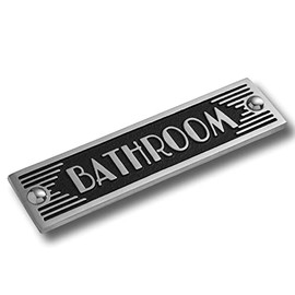 The Metal Foundry Bathroom Metal Door Sign. Art Deco Style Home Décor Accessories Door Or Wall Aluminium Plaque. Handmade In England.