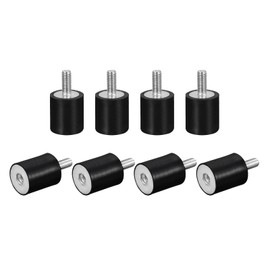uxcell Rubber Mounts 8pcs M4 Male/Female Vibration Isolator Shock Absorber, for Garage Motor Air Compressor Car Boat Bobbins, D15mmxH20mm