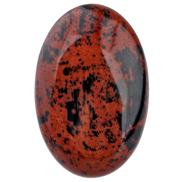 SUNYIK Mahogany Obsidian Oval Palm Stone, Polished Worry Energy Pocket Stones for Healing Reiki Massage 2"-2.5"
