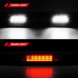 Tresound Led 3rd Brake Cargo Light for 2002-2008 Dodge Ram 1500; 2003-2009 Dodge Ram 2500 3500, Third Center High Mount Stop Lamp (Chrome Housing + Smoke Lens) 55077123AE