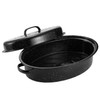 Granite Roasting Pan, Medium 16” Enameled Roasting Pan with Domed