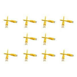 Cat6 Yellow Ethernet Patch Cable, Snagless/Molded Boot, 2 foot - 10 Pack