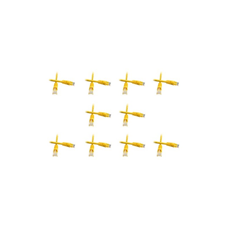 Cat6 Yellow Ethernet Patch Cable, Snagless/Molded Boot, 2 foot -