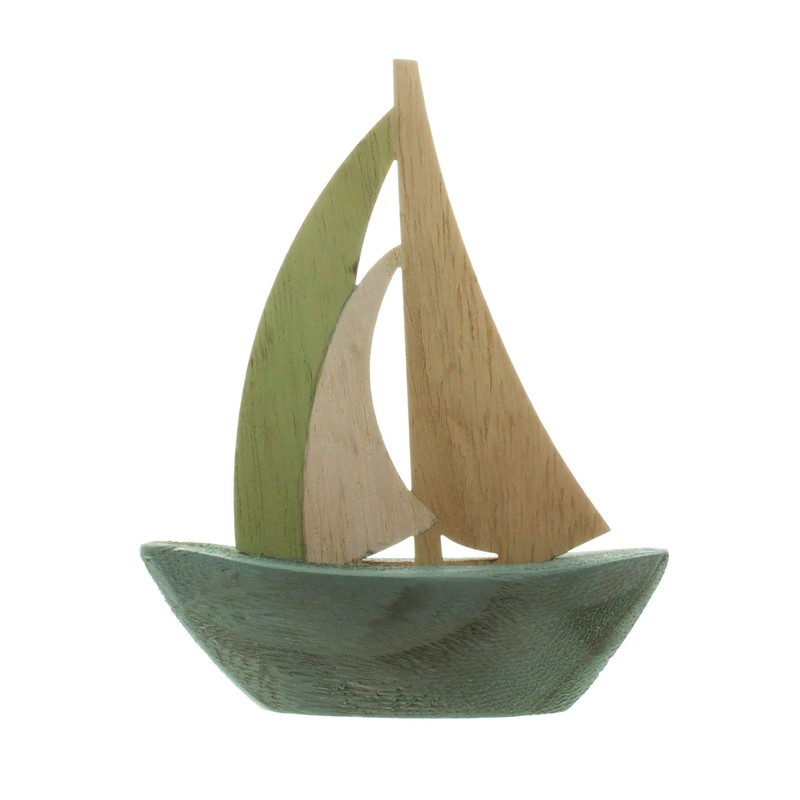 FRANK FLECHTWAREN Nautical Decorative Figurine Sailing Boat AHOI Set of