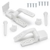 White Plastic Toilet Seat Hinge Replacement with Bolts Screw and