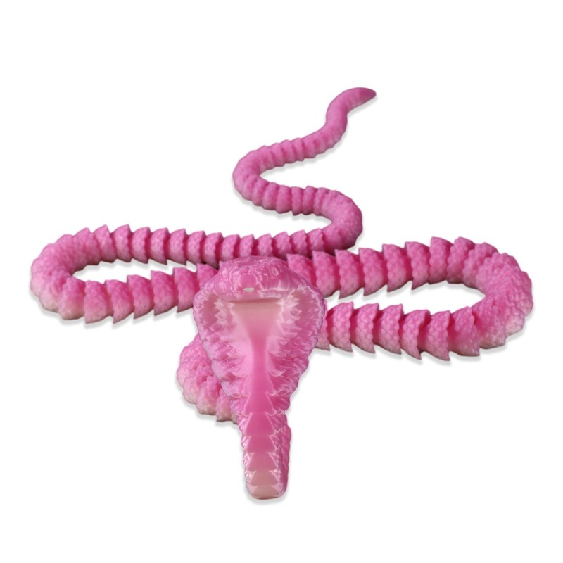 lasuroa 3D Printed Cobra Snake, 3D Printed Animals Flexible Crystal