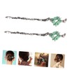 Mikinona 2pcs Snake Shape Jade Hair Stick Hair Products for