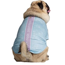 Pooch Mode Floral Outline Tee (Blue) (X-Large)