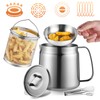 68oz Stainless Steel Oil Filter Pot, Multifunctional 2 in 1