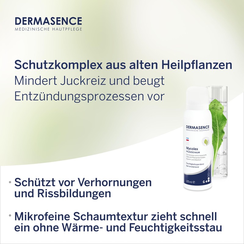 DERMASENCE Mycolex care foam, 125 ml, care for dry and