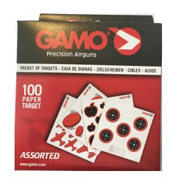 Gamo Air Rifle/Gun/Pistol assorted pellet targets - set of 100 in stiff card for cone traps - standard 14cm square size (Also see our Shoot N C and other target sets)
