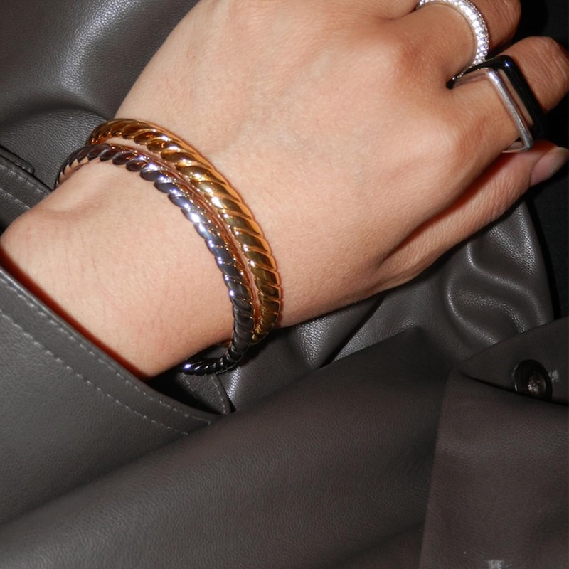 4 Pcs Gold Bracelet for Women, Dainty Sparkle Full Diamond