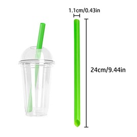 Disposable Wide Mouthed Straw, 100 Pcs Multicolor Boba Tea Smoothir Disposable Big Plastic Straw for Smoothir, Boba, Milkshake, Juice (Mixed Color)