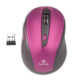NGS EVO MUTE PURPLE - Kabellose Optische Maus, 2.4GHz, USB-Maus für Computer oder Laptop mit 5 LautloseTasten und Scrollfunktion, 800/1600dpi, Lila