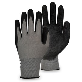 Achilles, AD181 Fine Knit Assembly Gloves with Latex Coating, Bundle of 10, black