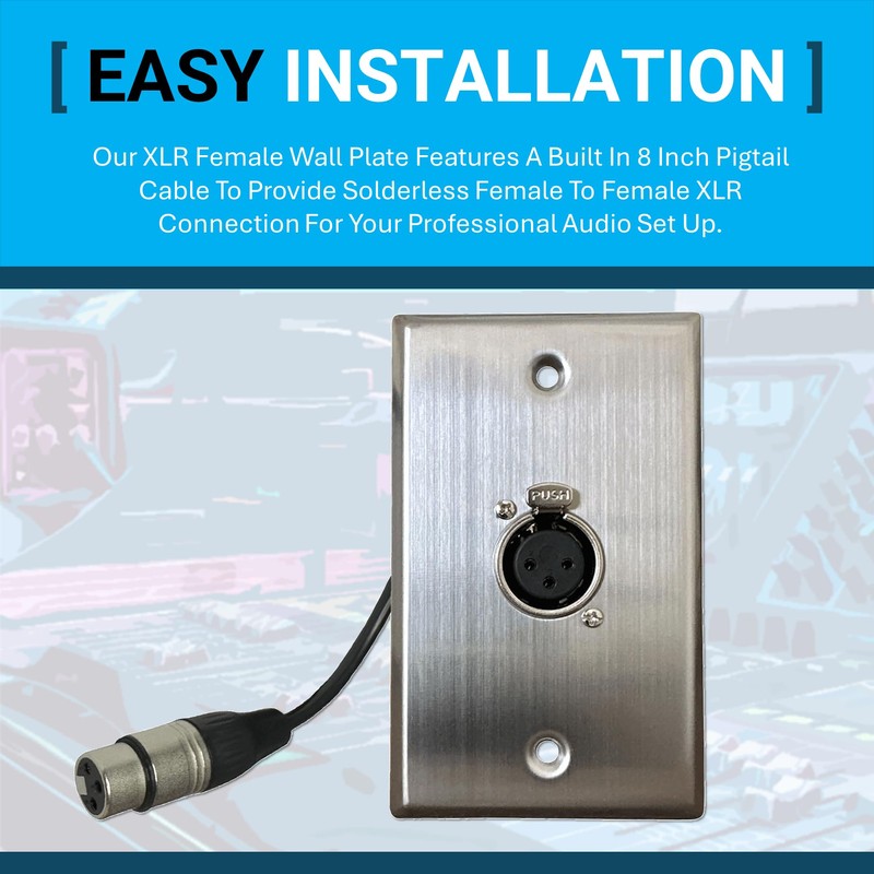 DIYTECH XLR Wall Plate, Solderless XLR Wall Plate, XLR Wall