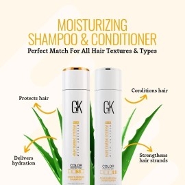 Juego de champú y acondicionador hidratante para el cabello GK con suero y dejar en crema