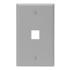 Leviton QuickPort Wallplate, Single Gang, 1-Port, 41080-1GP, Grey