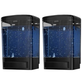 Wall Mount Soap Dispenser for Bathroom (2-Pack Black), Commercial Hand Soap Dispenser 33.8oz (1000ml), Manual Wall Mounted Soap Dispenser/Sanitizer Dispenser (Liquid/Gel)