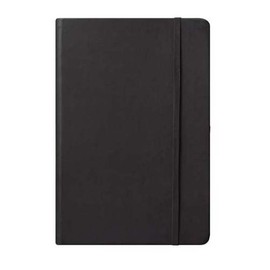 Eccolo Cool Jazz Black Hardbound Journal, 200 Lined Pages, Elastic Closure, Inside Pocket, Double Bookmark, 6 x 8 Inches
