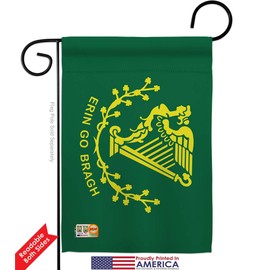 Erin go Bragh Garden Flag Set Mailbox Hanger Springtime St Patrick Shamrock Leprechaun Lucky Coin Holiday March Irish Clover Small Decorative Gift Yard House Banner Double-Sided Made In USA 13 X 18.5